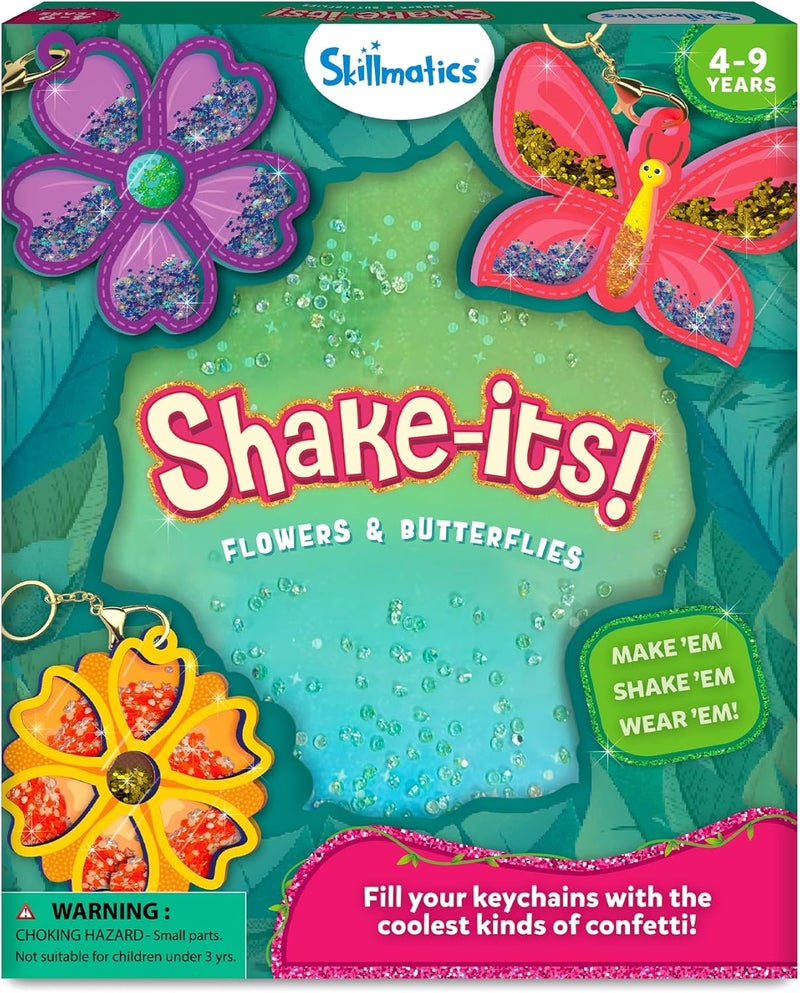 Skillmatics Art & Craft Activity - Shake-its, DIY Glitter Craft Kit with Keychains, Fun & Creative Travel Toys, Party Favors & Birthday Gifts for Girls & Boys Ages 4, 5, 6, 7, 8, 9 - Image 1